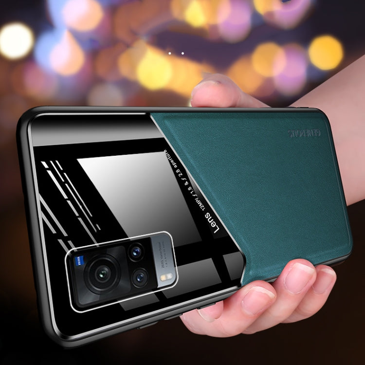 For vivo X60 All-inclusive Leather + Organic Glass Protective Case with Metal Iron Sheet