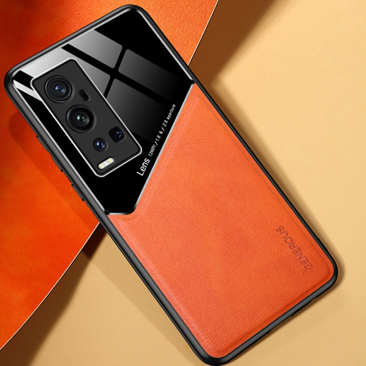 For vivo X60 Pro Plus All-inclusive Leather + Organic Glass Protective Case with Metal Iron Sheet