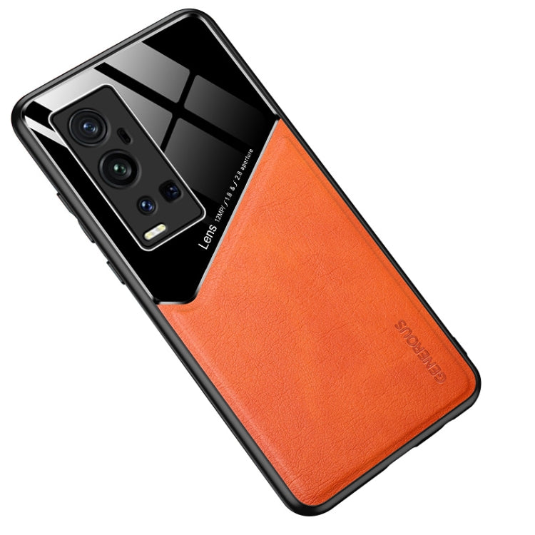 For vivo X60 Pro Plus All-inclusive Leather + Organic Glass Protective Case with Metal Iron Sheet