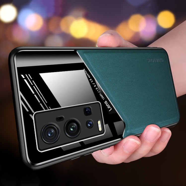 For vivo X60 Pro Plus All-inclusive Leather + Organic Glass Protective Case with Metal Iron Sheet