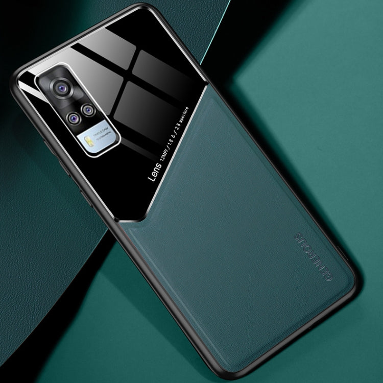 For vivo Y51 (2020 Indian Version) All-inclusive Leather + Organic Glass Protective Case with Metal Iron Sheet