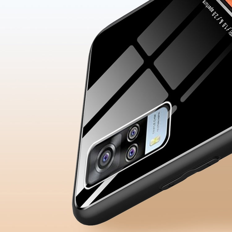 For vivo Y51 (2020 Indian Version) All-inclusive Leather + Organic Glass Protective Case with Metal Iron Sheet