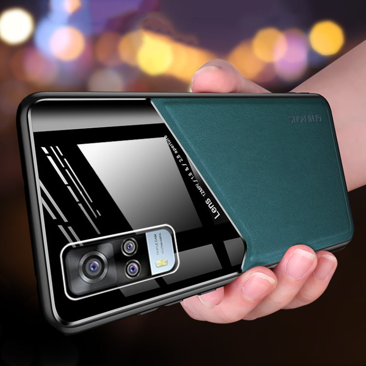 For vivo Y51 (2020 Indian Version) All-inclusive Leather + Organic Glass Protective Case with Metal Iron Sheet