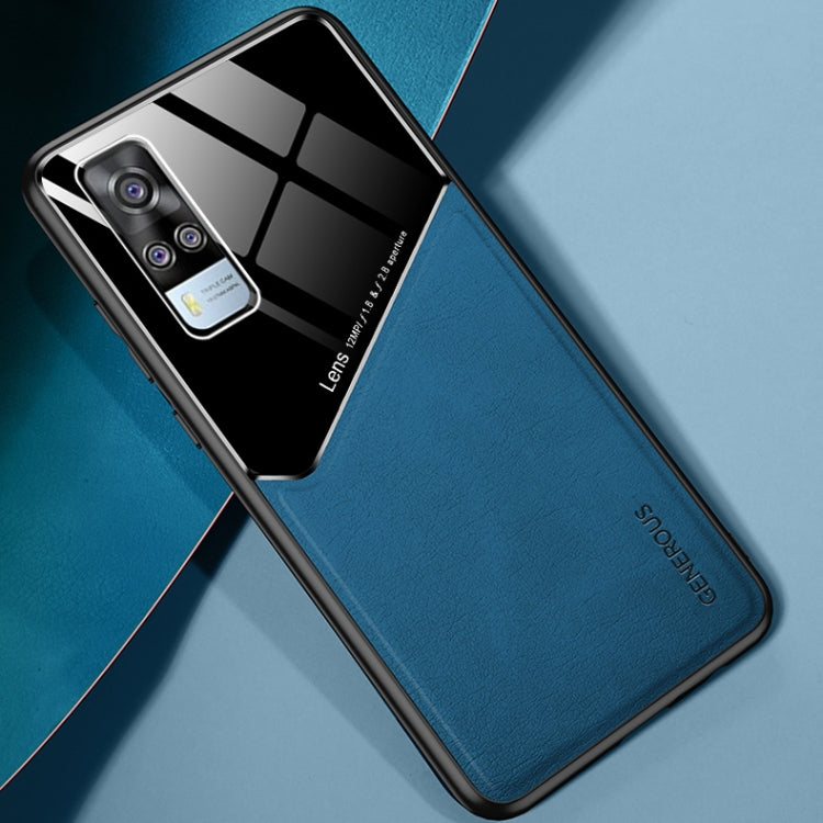 For vivo Y51 (2020 Indian Version) All-inclusive Leather + Organic Glass Protective Case with Metal Iron Sheet