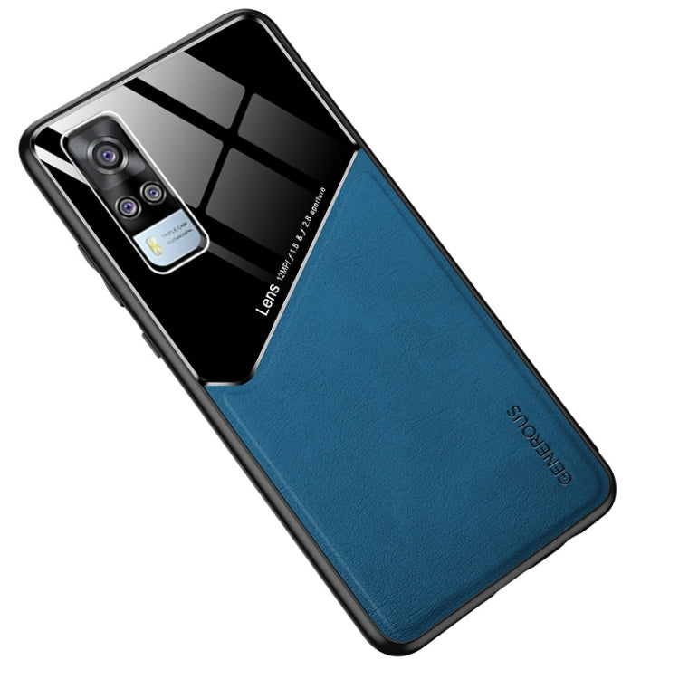 For vivo Y51 (2020 Indian Version) All-inclusive Leather + Organic Glass Protective Case with Metal Iron Sheet