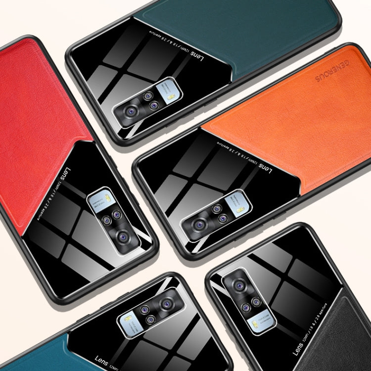 For vivo Y51 (2020 Indian Version) All-inclusive Leather + Organic Glass Protective Case with Metal Iron Sheet