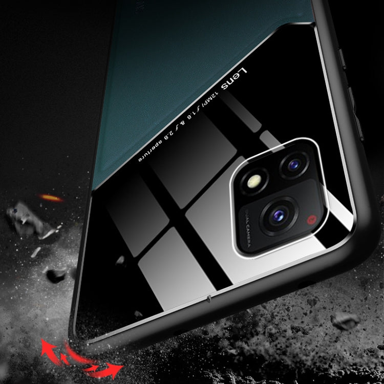 For vivo Y52s 5G All-inclusive Leather + Organic Glass Protective Case with Metal Iron Sheet