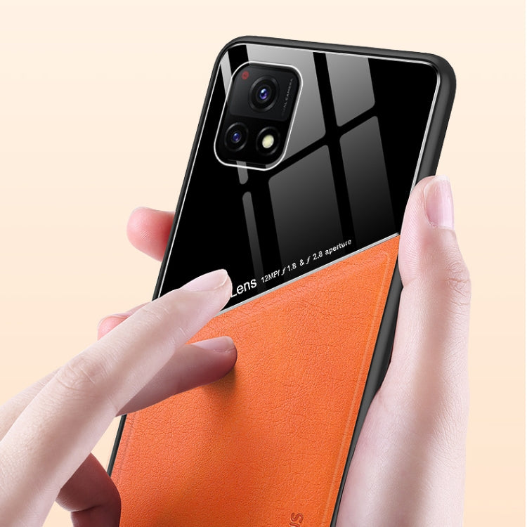 For vivo Y52s 5G All-inclusive Leather + Organic Glass Protective Case with Metal Iron Sheet