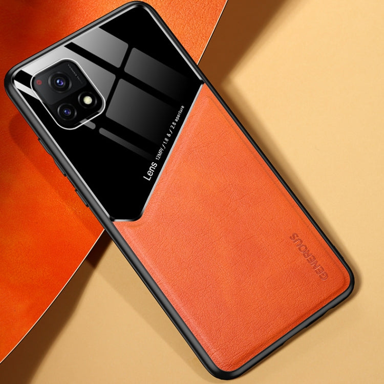 For vivo Y52s 5G All-inclusive Leather + Organic Glass Protective Case with Metal Iron Sheet