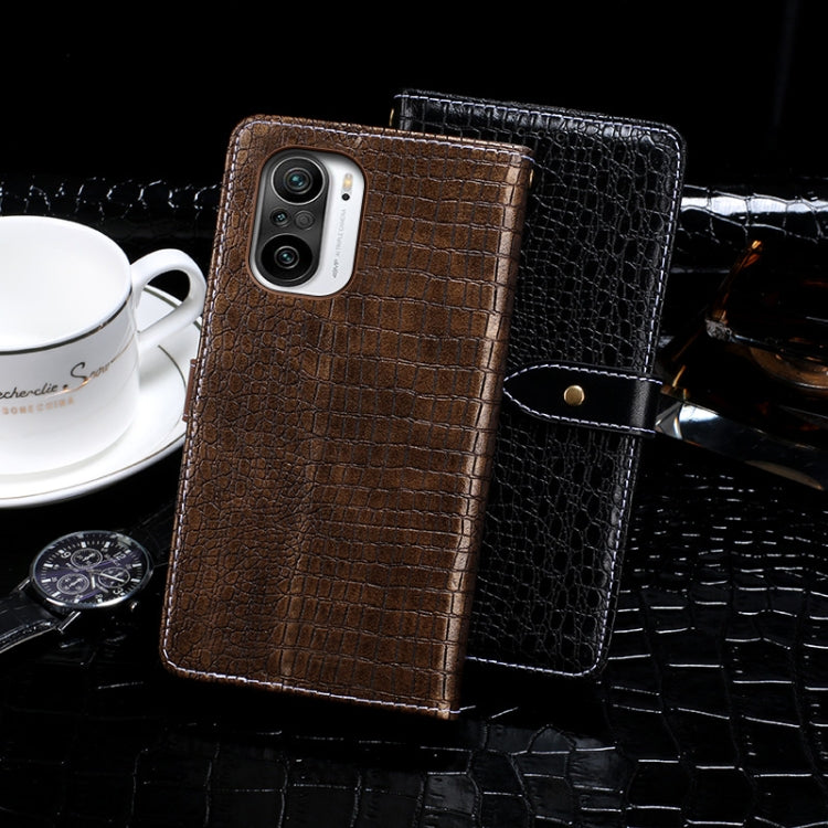 For Xiaomi Redmi K40 idewei Crocodile Texture Horizontal Flip Leather Case with Holder & Card Slots & Wallet