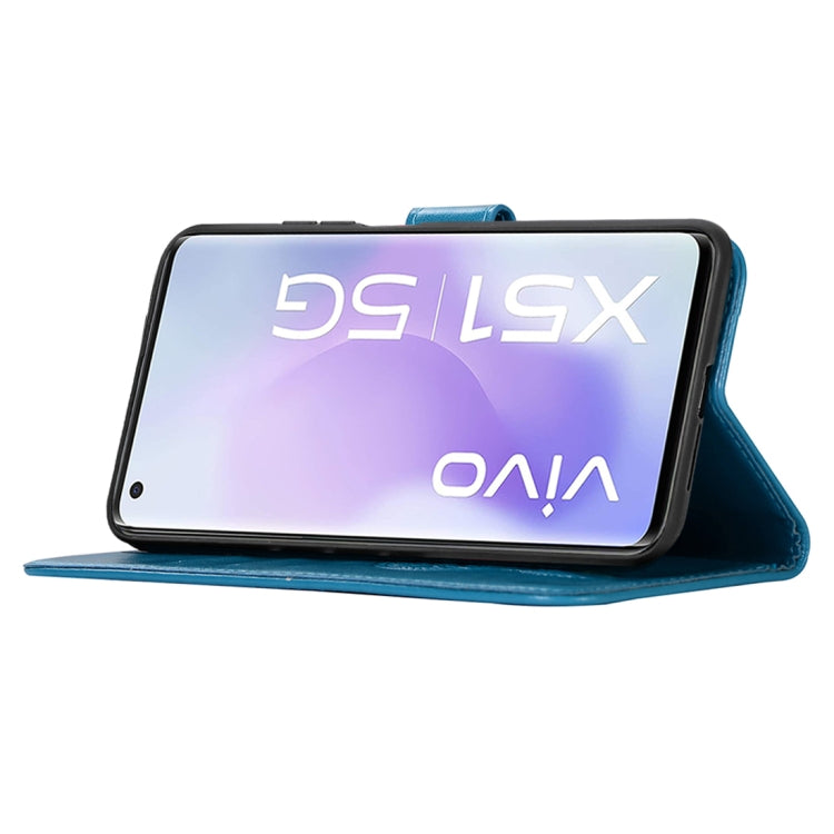 For vivo X51 5G Wind Chime Owl Embossing Pattern Horizontal Flip Leather Case with Holder & Card Slots & Wallet