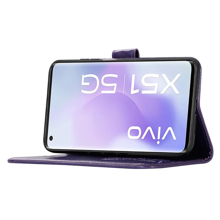 For vivo X51 5G Wind Chime Owl Embossing Pattern Horizontal Flip Leather Case with Holder & Card Slots & Wallet