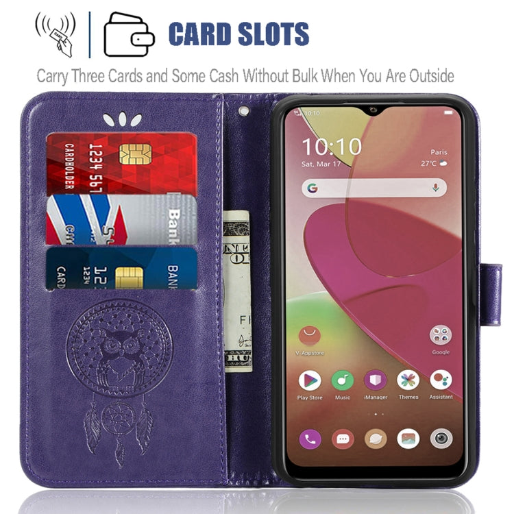 For vivo Y11s Wind Chime Owl Embossing Pattern Horizontal Flip Leather Case with Holder & Card Slots & Wallet