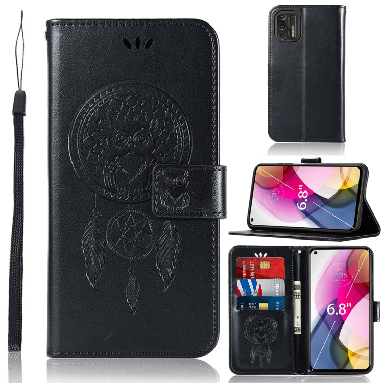 For Motorola Moto G Stylus (2021) Wind Chime Owl Embossing Pattern Horizontal Flip Leather Case with Holder & Card Slots & Wallet