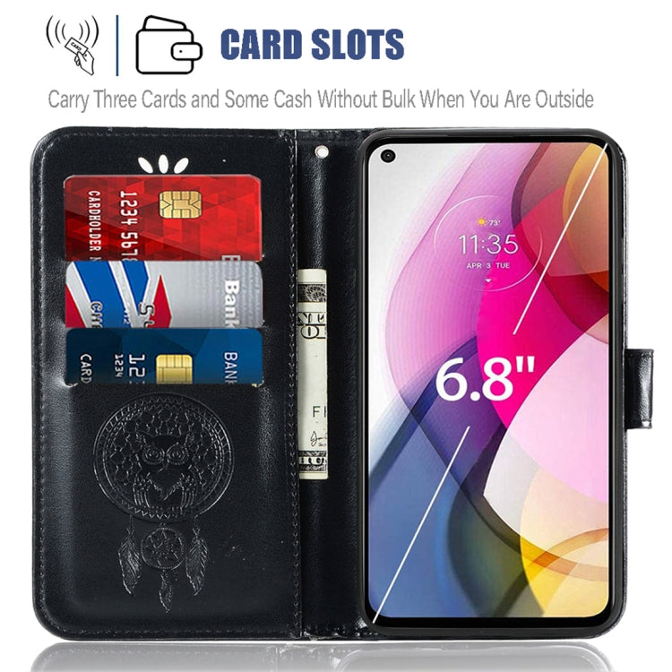 For Motorola Moto G Stylus (2021) Wind Chime Owl Embossing Pattern Horizontal Flip Leather Case with Holder & Card Slots & Wallet