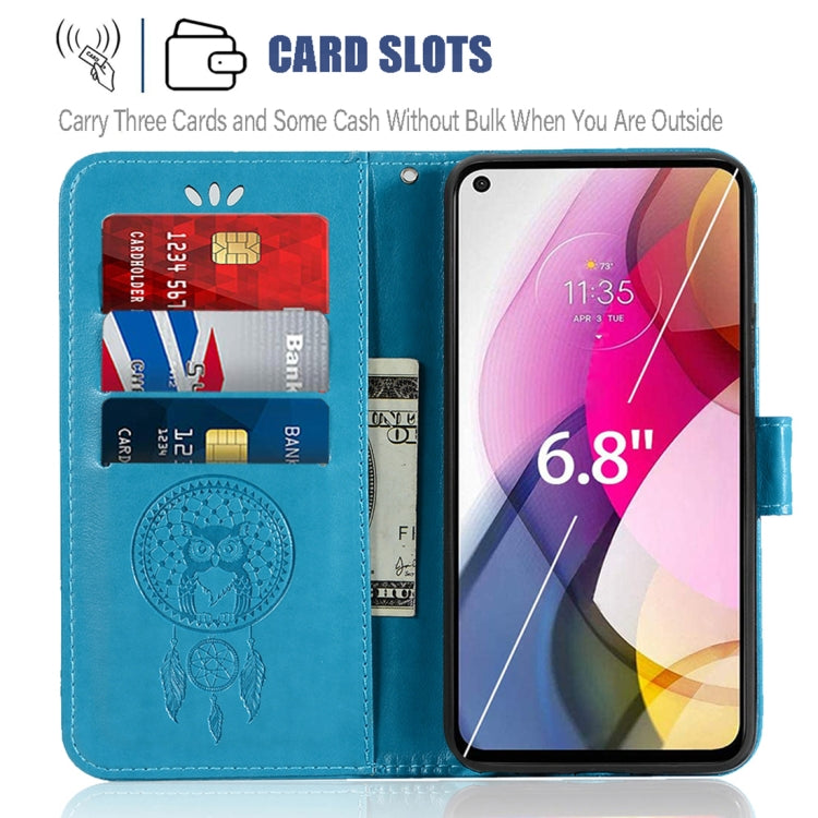 For Motorola Moto G Stylus (2021) Wind Chime Owl Embossing Pattern Horizontal Flip Leather Case with Holder & Card Slots & Wallet
