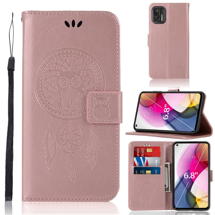 For Motorola Moto G Stylus (2021) Wind Chime Owl Embossing Pattern Horizontal Flip Leather Case with Holder & Card Slots & Wallet