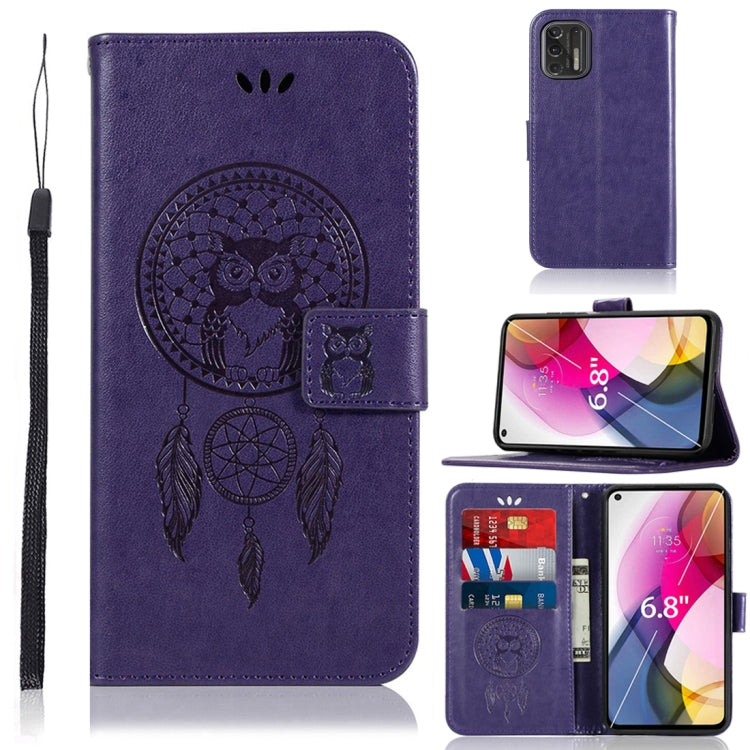 For Motorola Moto G Stylus (2021) Wind Chime Owl Embossing Pattern Horizontal Flip Leather Case with Holder & Card Slots & Wallet