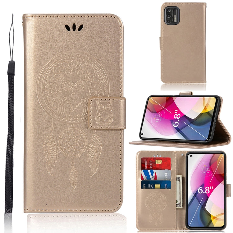 For Motorola Moto G Stylus (2021) Wind Chime Owl Embossing Pattern Horizontal Flip Leather Case with Holder & Card Slots & Wallet