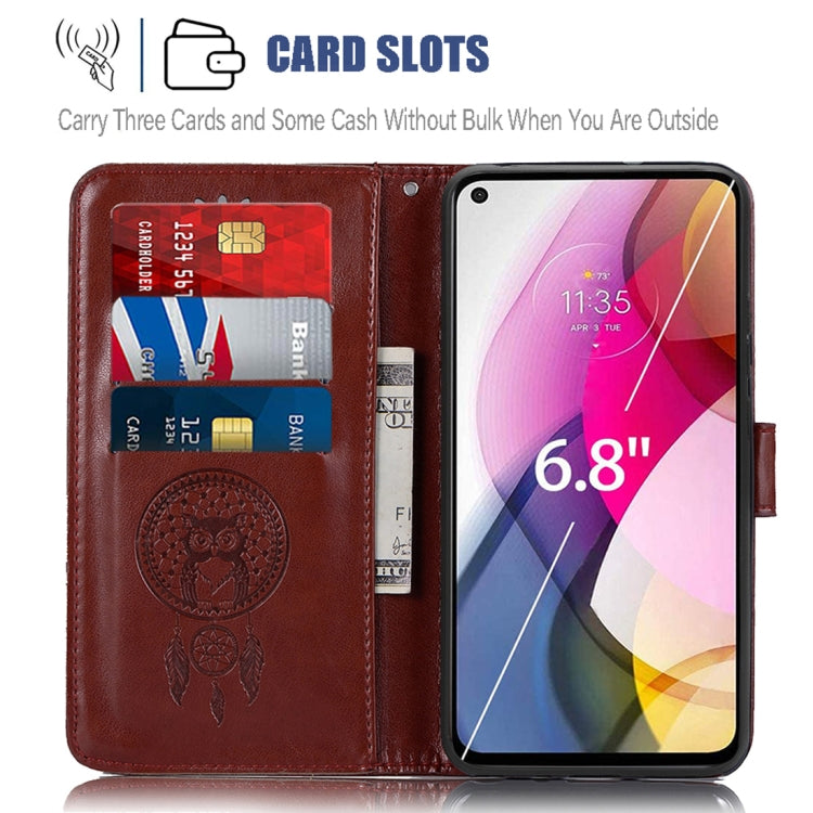 For Motorola Moto G Stylus (2021) Wind Chime Owl Embossing Pattern Horizontal Flip Leather Case with Holder & Card Slots & Wallet