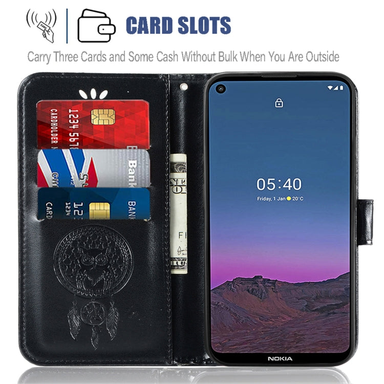 For Nokia 5.4 Wind Chime Owl Embossing Pattern Horizontal Flip Leather Case with Holder & Card Slots & Wallet