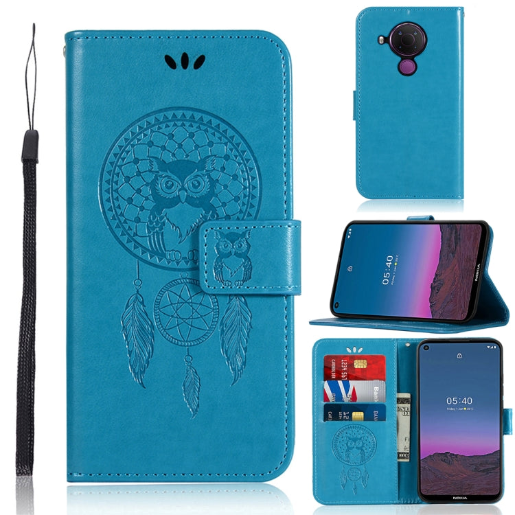 For Nokia 5.4 Wind Chime Owl Embossing Pattern Horizontal Flip Leather Case with Holder & Card Slots & Wallet