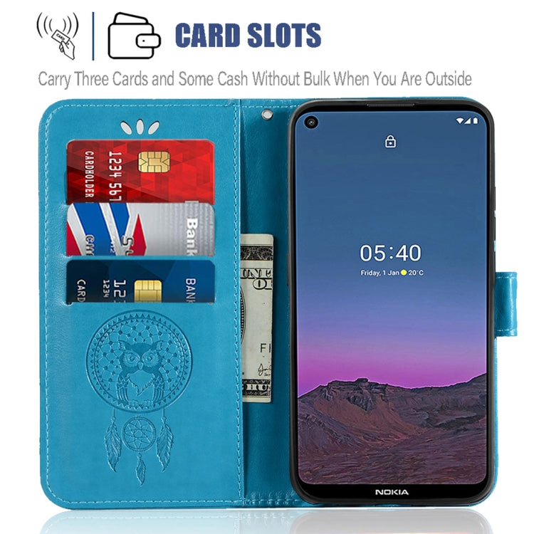 For Nokia 5.4 Wind Chime Owl Embossing Pattern Horizontal Flip Leather Case with Holder & Card Slots & Wallet