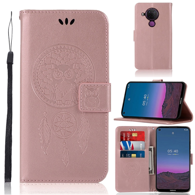For Nokia 5.4 Wind Chime Owl Embossing Pattern Horizontal Flip Leather Case with Holder & Card Slots & Wallet