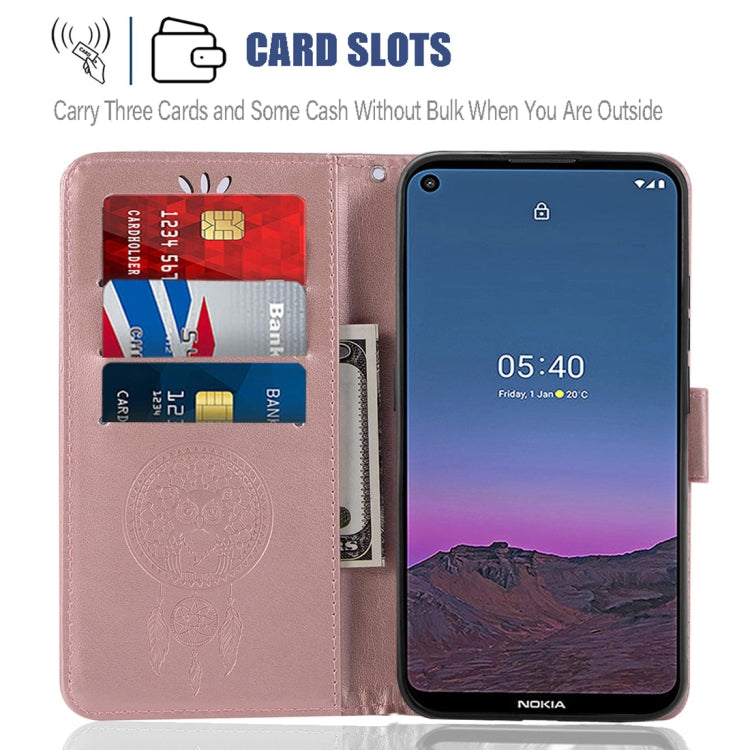 For Nokia 5.4 Wind Chime Owl Embossing Pattern Horizontal Flip Leather Case with Holder & Card Slots & Wallet