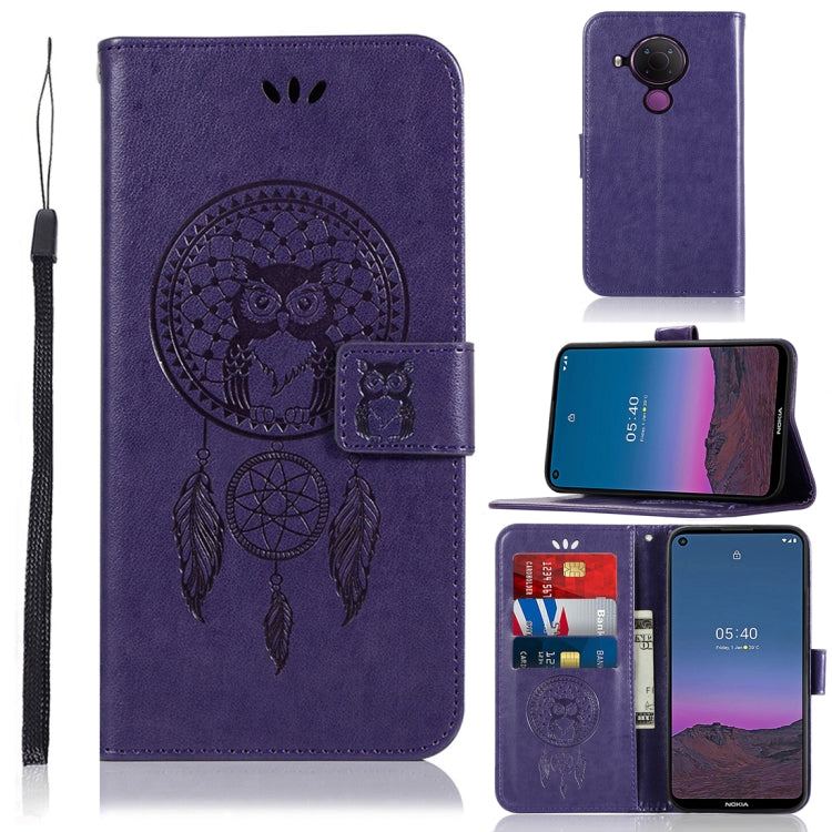 For Nokia 5.4 Wind Chime Owl Embossing Pattern Horizontal Flip Leather Case with Holder & Card Slots & Wallet