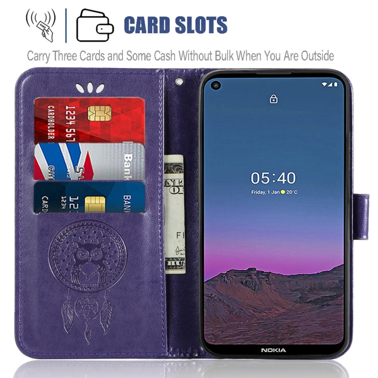 For Nokia 5.4 Wind Chime Owl Embossing Pattern Horizontal Flip Leather Case with Holder & Card Slots & Wallet