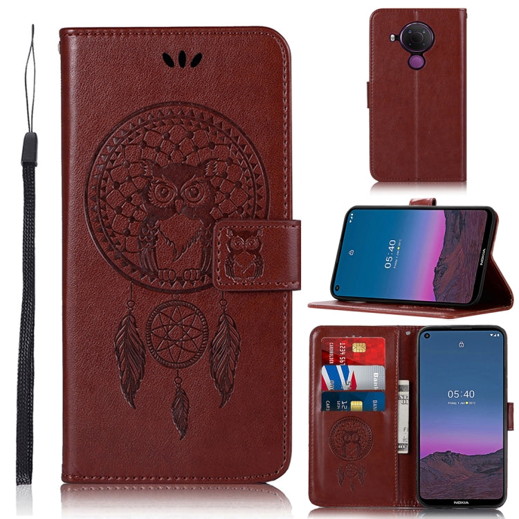 For Nokia 5.4 Wind Chime Owl Embossing Pattern Horizontal Flip Leather Case with Holder & Card Slots & Wallet