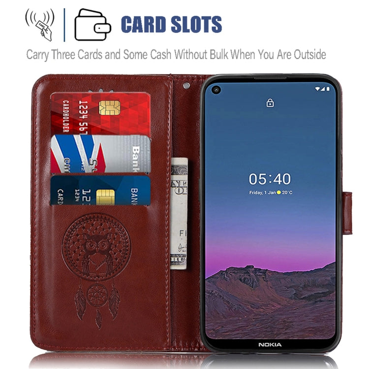 For Nokia 5.4 Wind Chime Owl Embossing Pattern Horizontal Flip Leather Case with Holder & Card Slots & Wallet