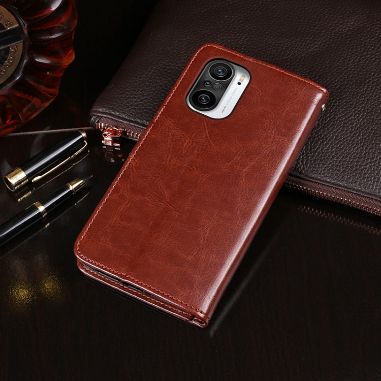 For Xiaomi Redmi K40 idewei Crazy Horse Texture Horizontal Flip Leather Case with Holder & Card Slots & Wallet