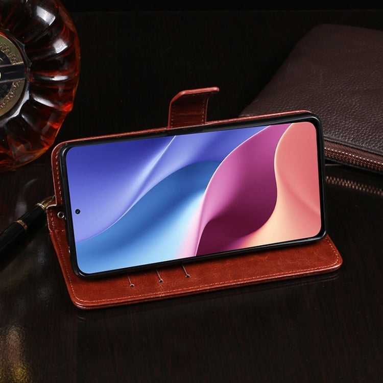 For Xiaomi Redmi K40 idewei Crazy Horse Texture Horizontal Flip Leather Case with Holder & Card Slots & Wallet