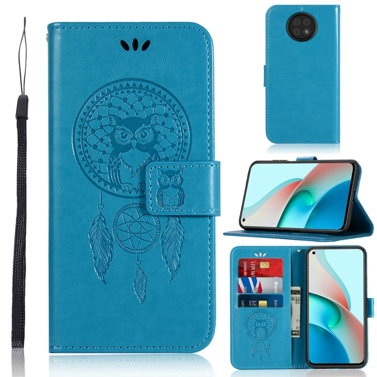 For Xiaomi Redmi Note 9 5G Wind Chime Owl Embossing Pattern Horizontal Flip Leather Case with Holder & Card Slots & Wallet