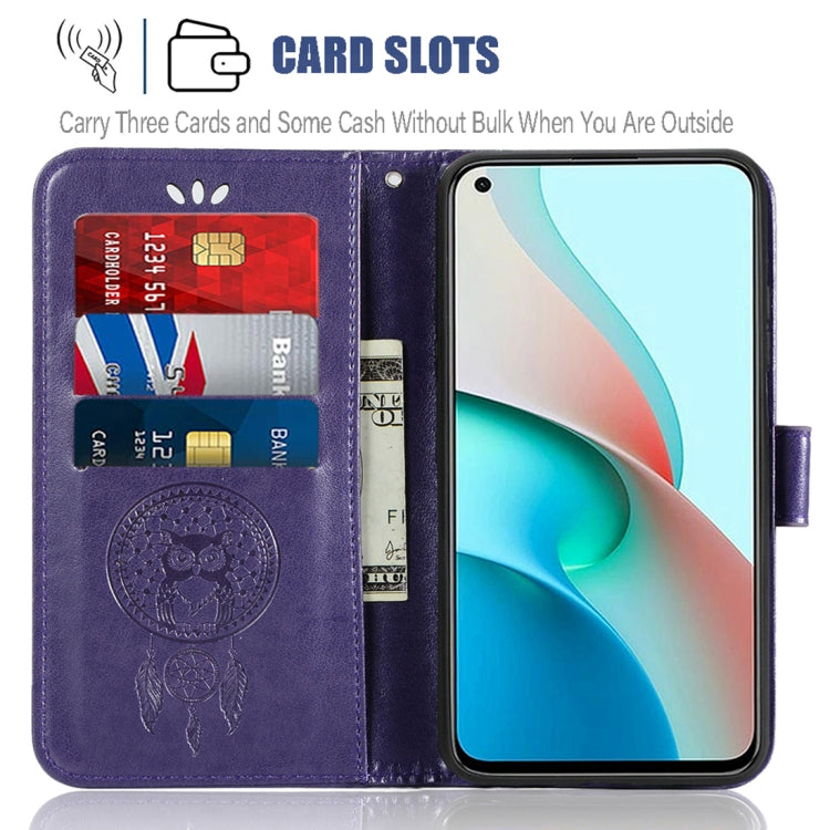 For Xiaomi Redmi Note 9 5G Wind Chime Owl Embossing Pattern Horizontal Flip Leather Case with Holder & Card Slots & Wallet