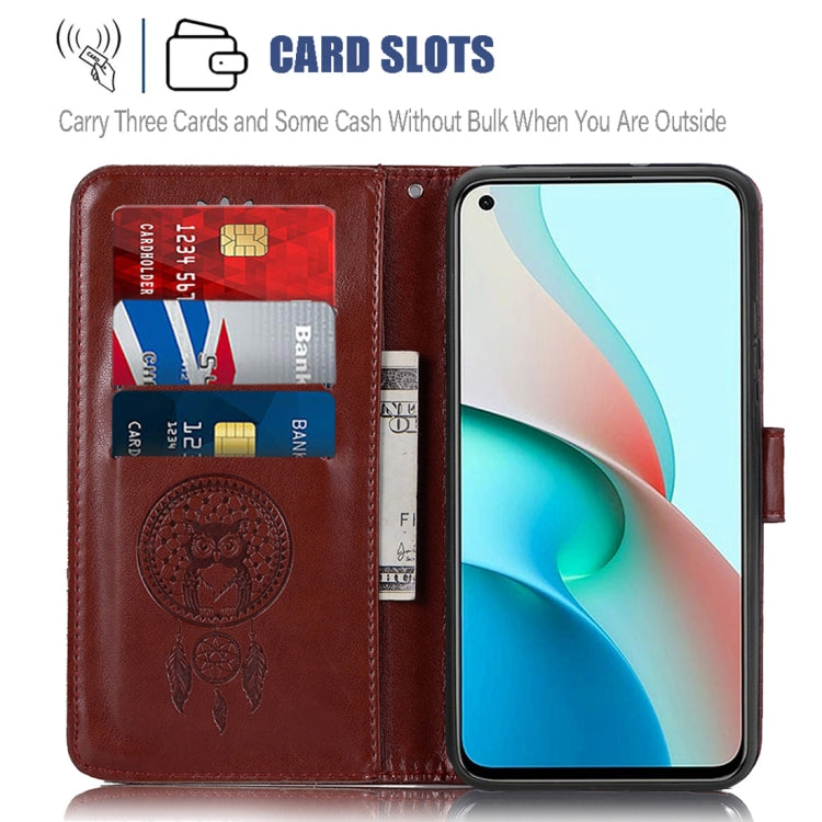 For Xiaomi Redmi Note 9 5G Wind Chime Owl Embossing Pattern Horizontal Flip Leather Case with Holder & Card Slots & Wallet