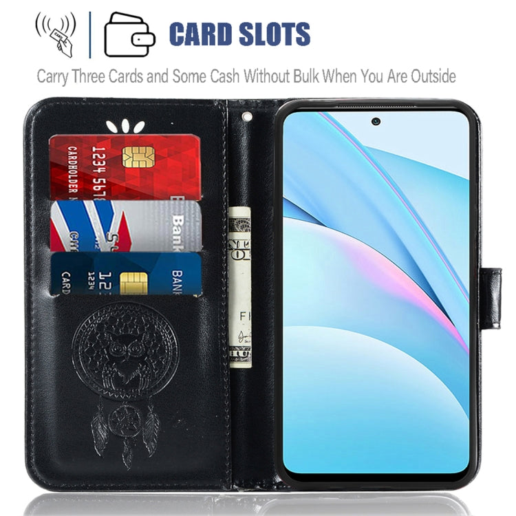 For Xiaomi Mi 10T Lite 5G Wind Chime Owl Embossing Pattern Horizontal Flip Leather Case with Holder & Card Slots & Wallet