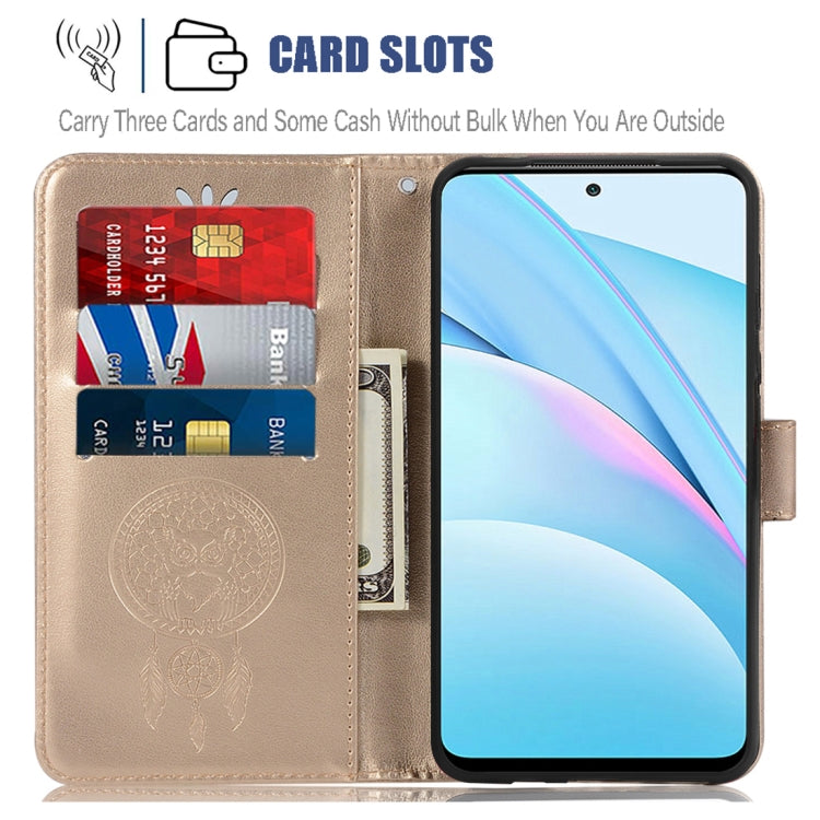 For Xiaomi Mi 10T Lite 5G Wind Chime Owl Embossing Pattern Horizontal Flip Leather Case with Holder & Card Slots & Wallet