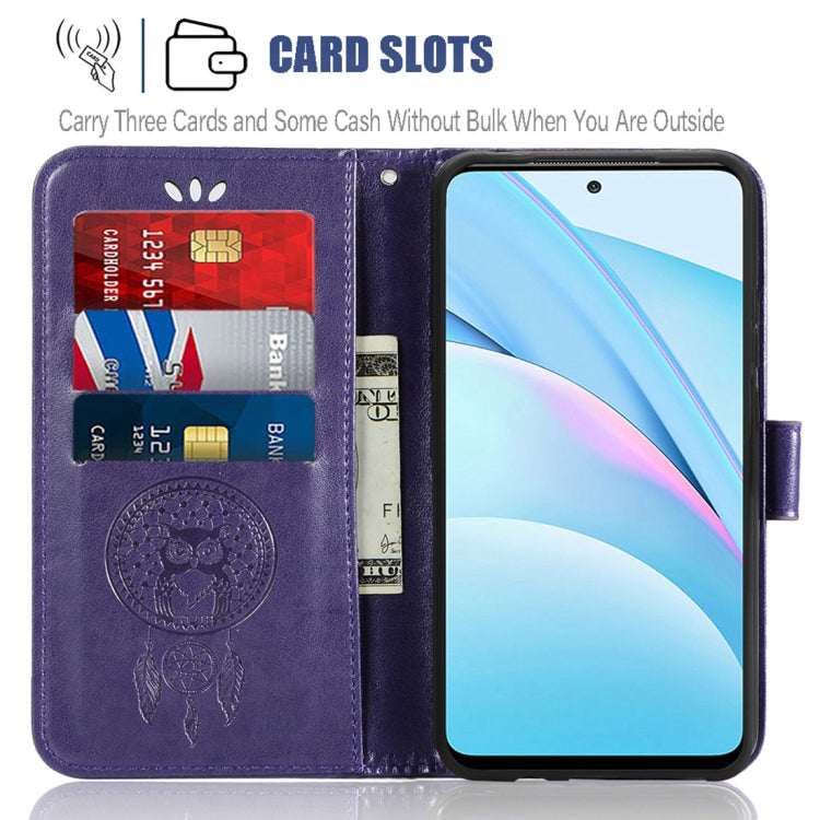 For Xiaomi Mi 10T Lite 5G Wind Chime Owl Embossing Pattern Horizontal Flip Leather Case with Holder & Card Slots & Wallet