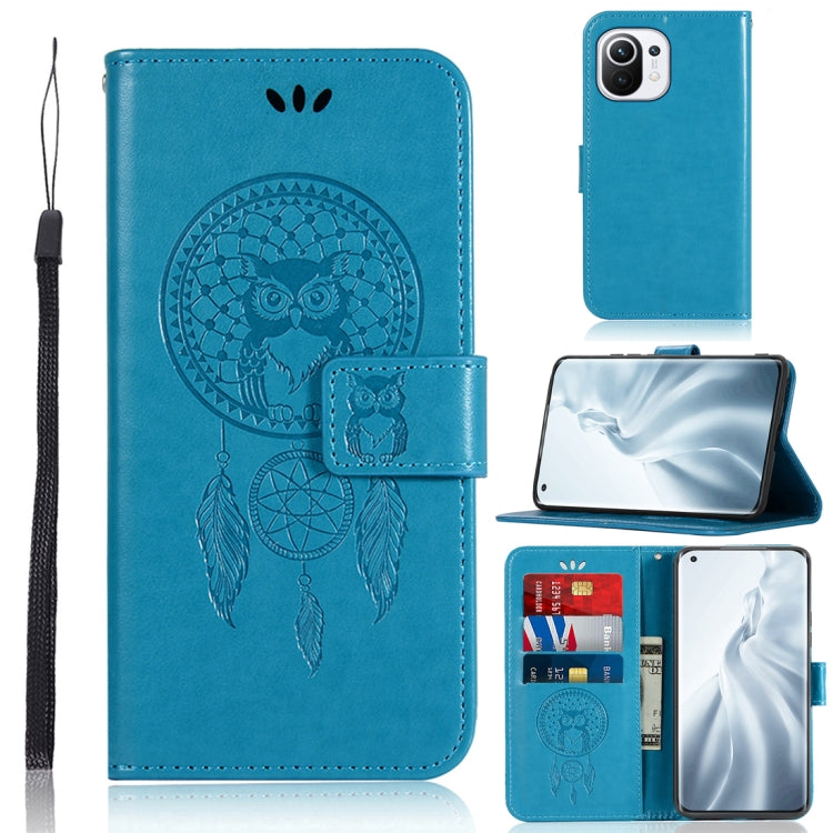 For Xiaomi Mi 11 Wind Chime Owl Embossing Pattern Horizontal Flip Leather Case with Holder & Card Slots & Wallet