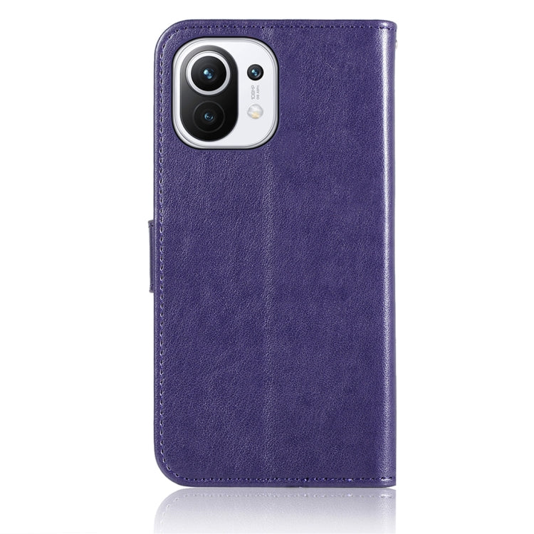 For Xiaomi Mi 11 Wind Chime Owl Embossing Pattern Horizontal Flip Leather Case with Holder & Card Slots & Wallet