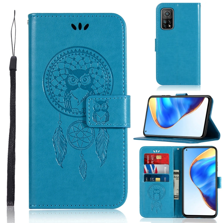 For Xiaomi Mi 10T 5G Wind Chime Owl Embossing Pattern Horizontal Flip Leather Case with Holder & Card Slots & Wallet