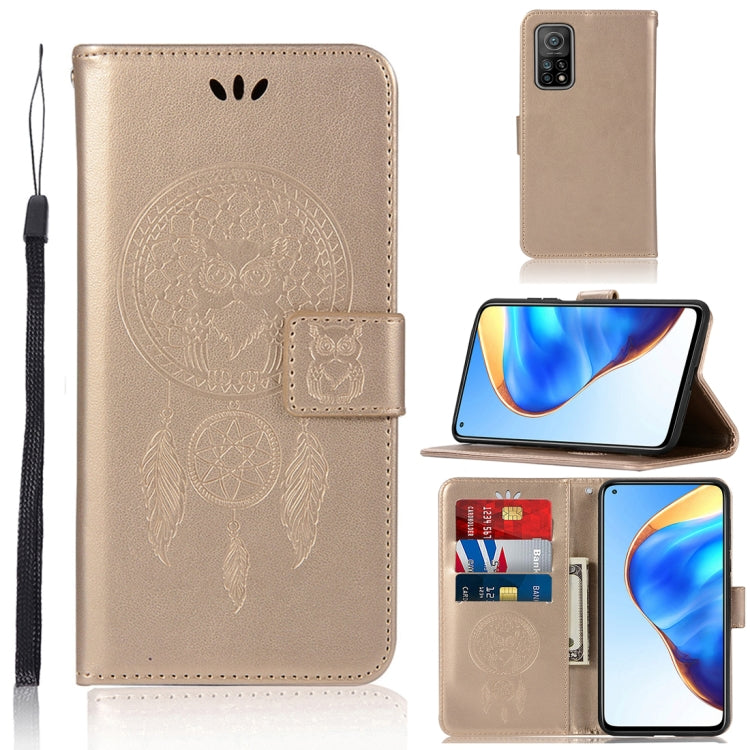For Xiaomi Mi 10T 5G Wind Chime Owl Embossing Pattern Horizontal Flip Leather Case with Holder & Card Slots & Wallet