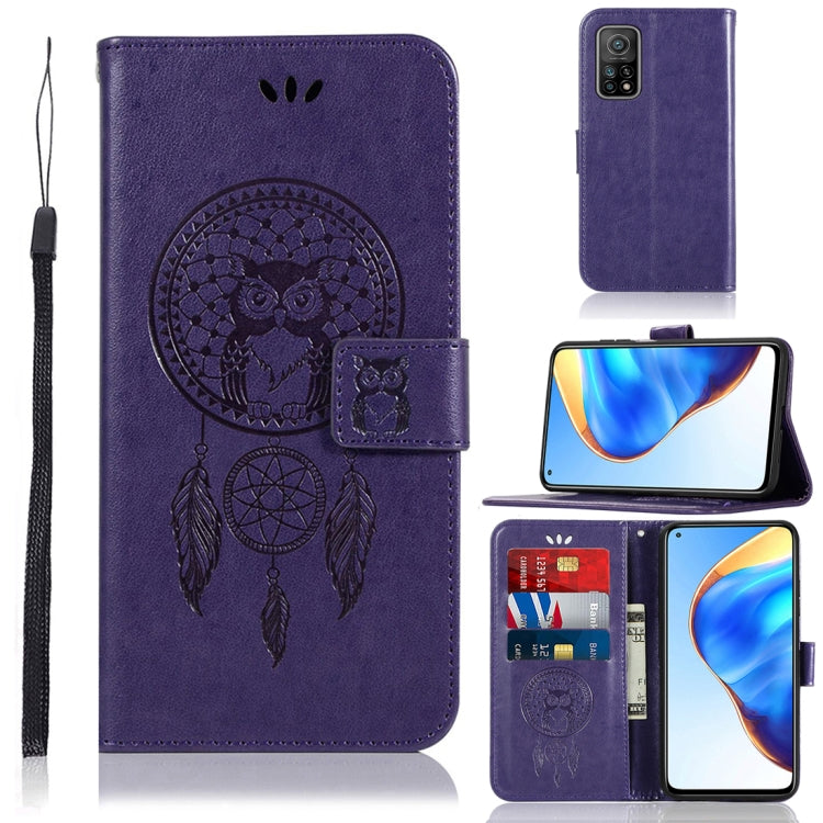 For Xiaomi Mi 10T 5G Wind Chime Owl Embossing Pattern Horizontal Flip Leather Case with Holder & Card Slots & Wallet