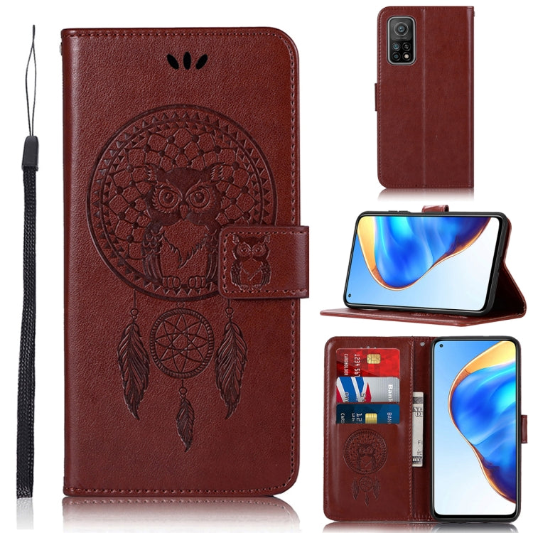 For Xiaomi Mi 10T 5G Wind Chime Owl Embossing Pattern Horizontal Flip Leather Case with Holder & Card Slots & Wallet