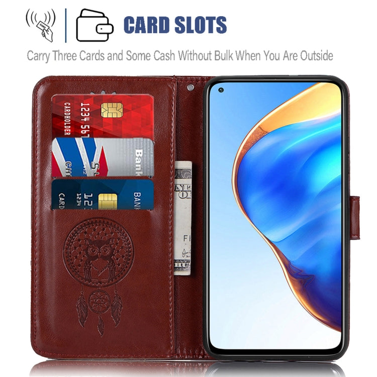 For Xiaomi Mi 10T 5G Wind Chime Owl Embossing Pattern Horizontal Flip Leather Case with Holder & Card Slots & Wallet