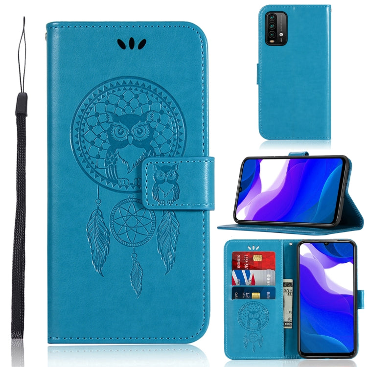 For Xiaomi Poco M3 Wind Chime Owl Embossing Pattern Horizontal Flip Leather Case with Holder & Card Slots & Wallet