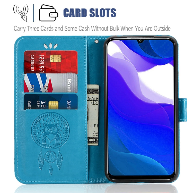 For Xiaomi Poco M3 Wind Chime Owl Embossing Pattern Horizontal Flip Leather Case with Holder & Card Slots & Wallet